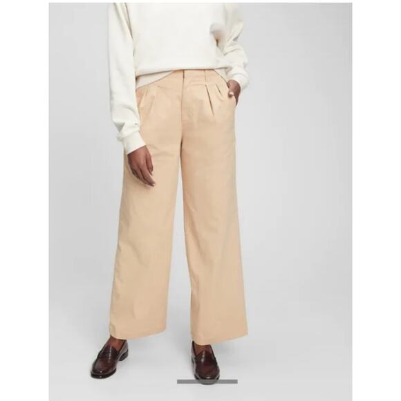 GAP Plus Size High Rise Pleated Wide Leg Khakis with Washwell Size 16 - Picture 1 of 12